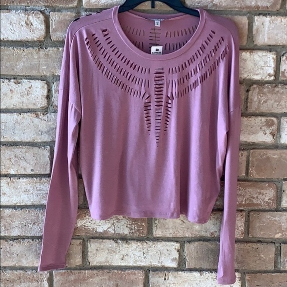 Express Distressed Dusty Pink Top